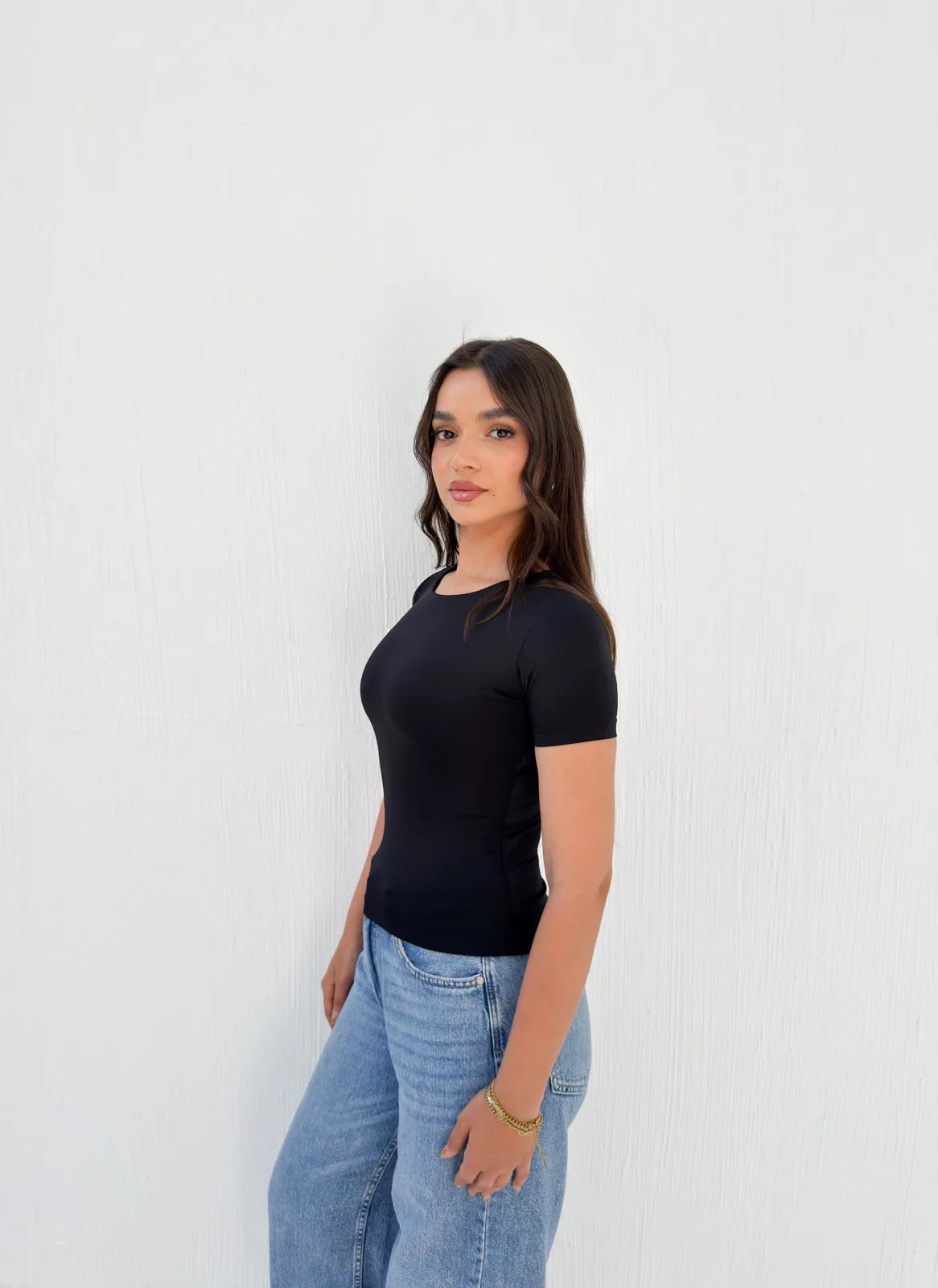 Round Neck Short Sleeve Basic Top
