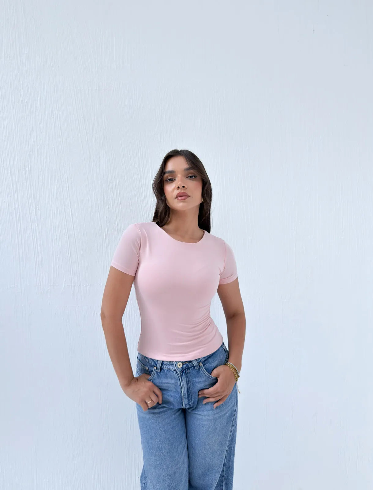 Round Neck Short Sleeve Basic Top