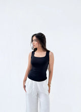 Square Neck Basic Tank Top – Full Double Layer