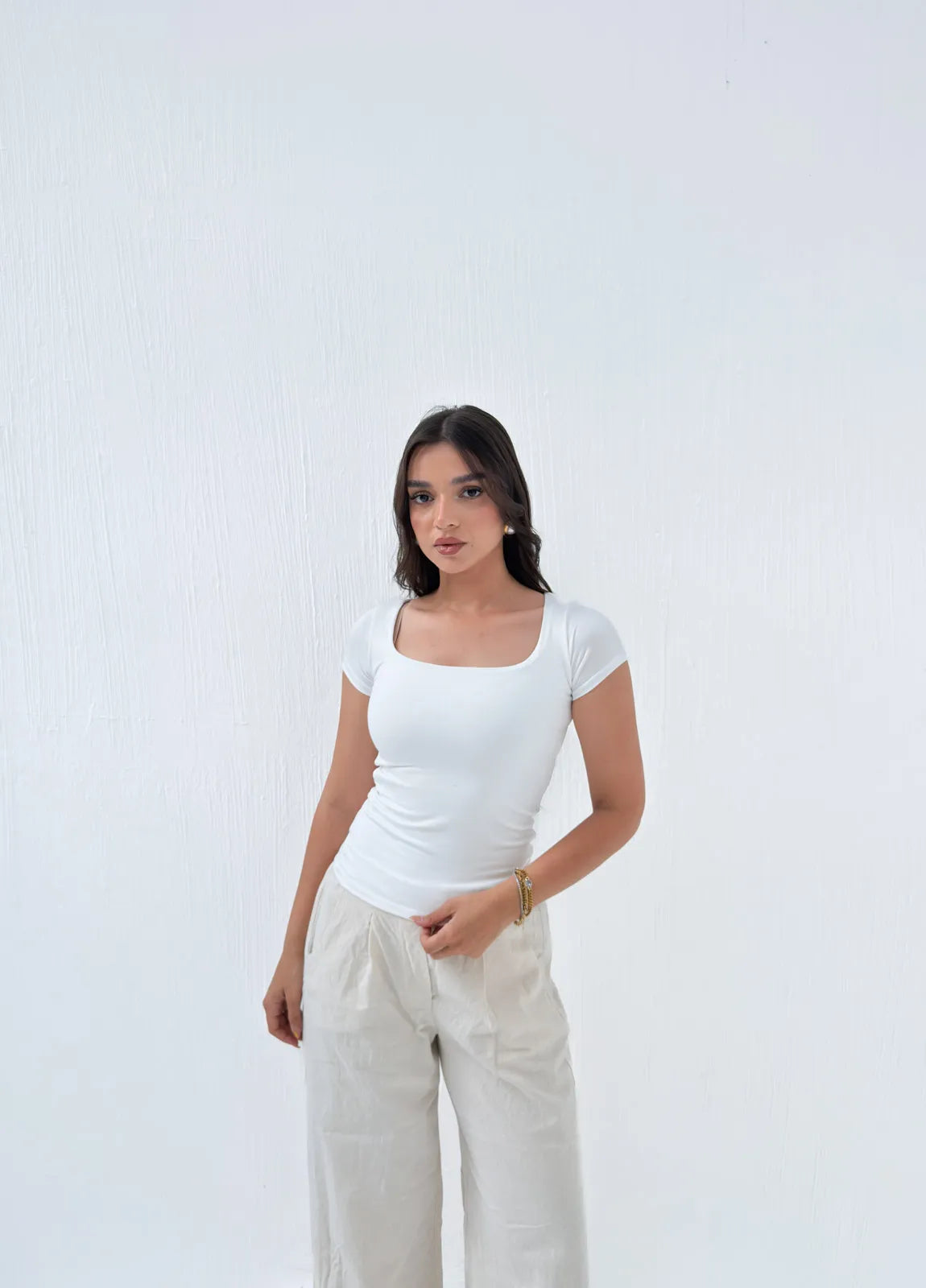 Square Neck Short Sleeve - Full Double Layer