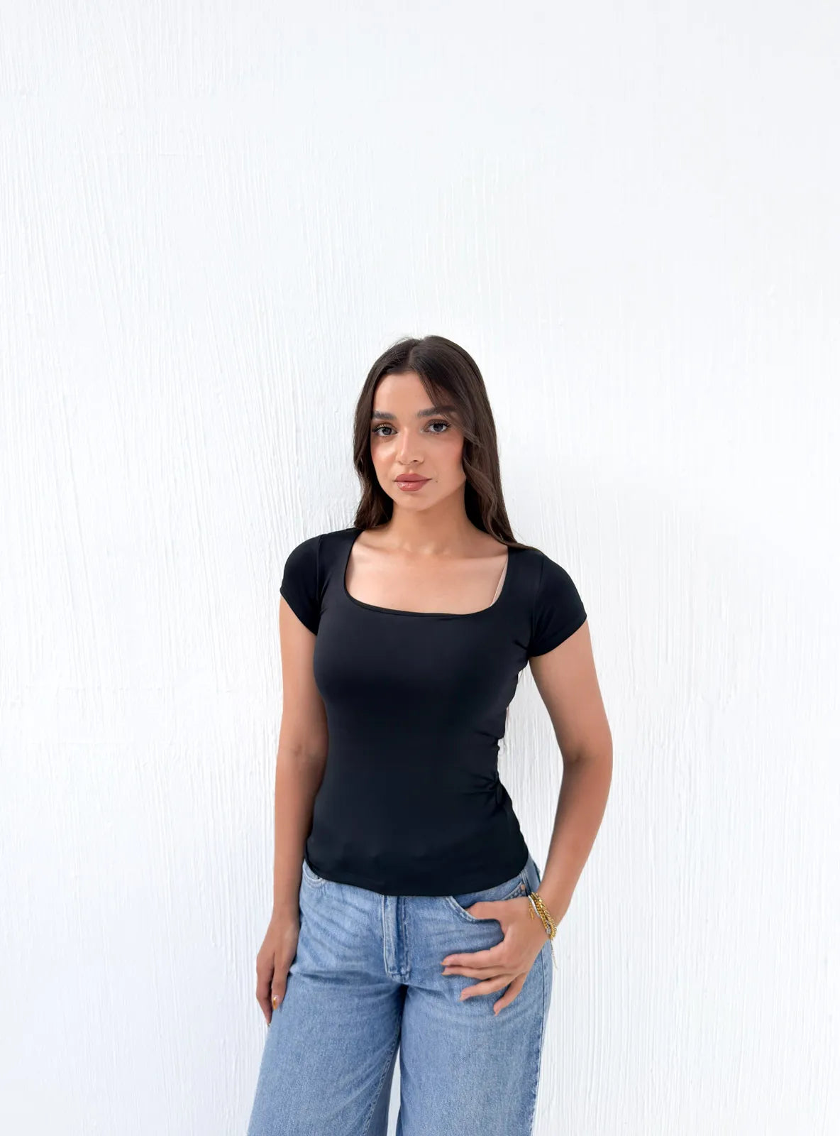 Square Neck Short Sleeve - Full Double Layer