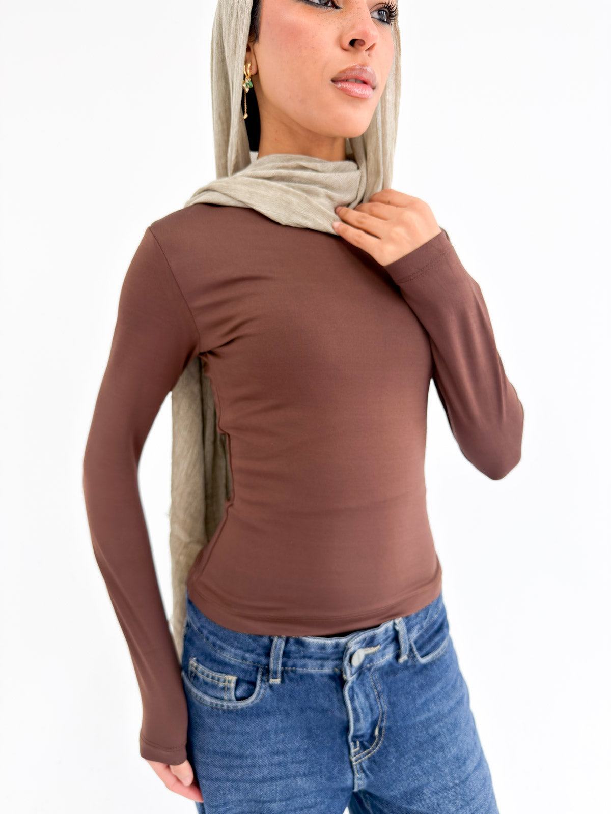 Round Neck Long Sleeve Basic Top