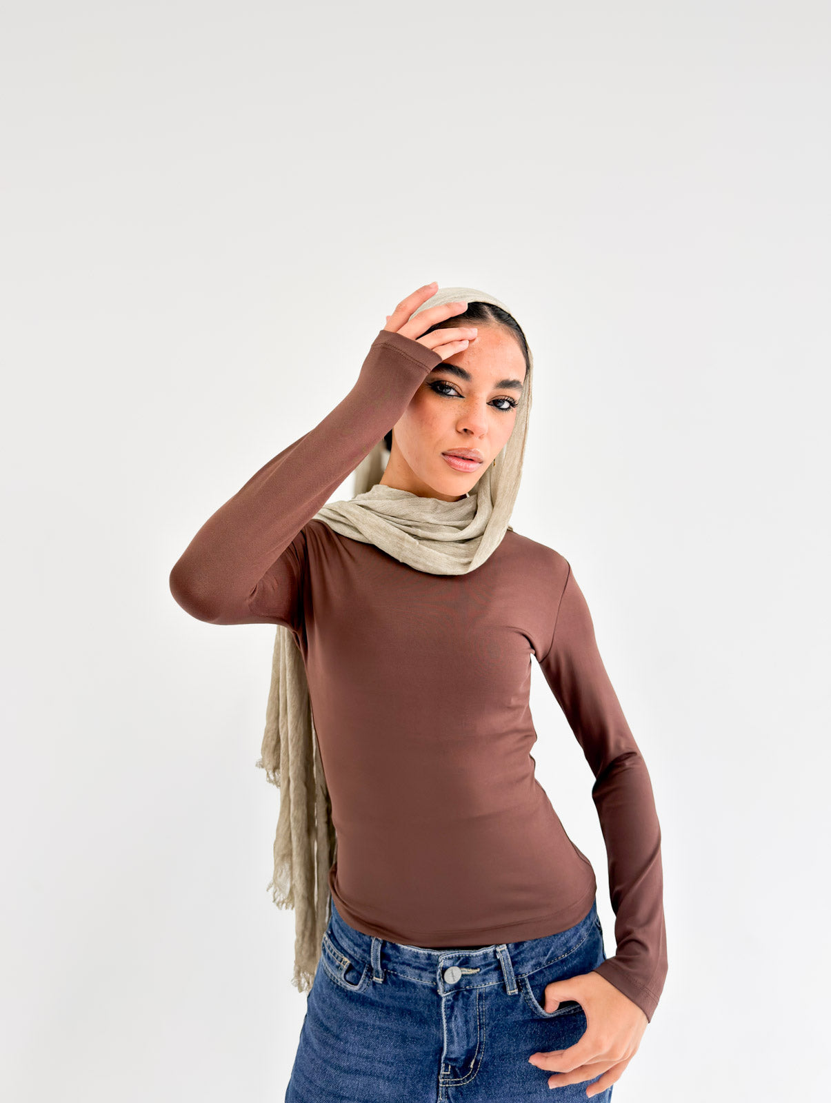 Round Neck Long Sleeve Basic Top