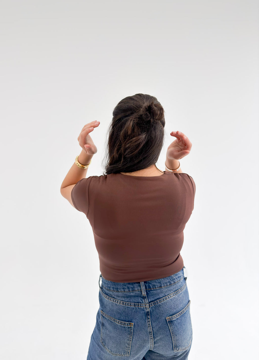 Round Neck Short Sleeve Basic Top