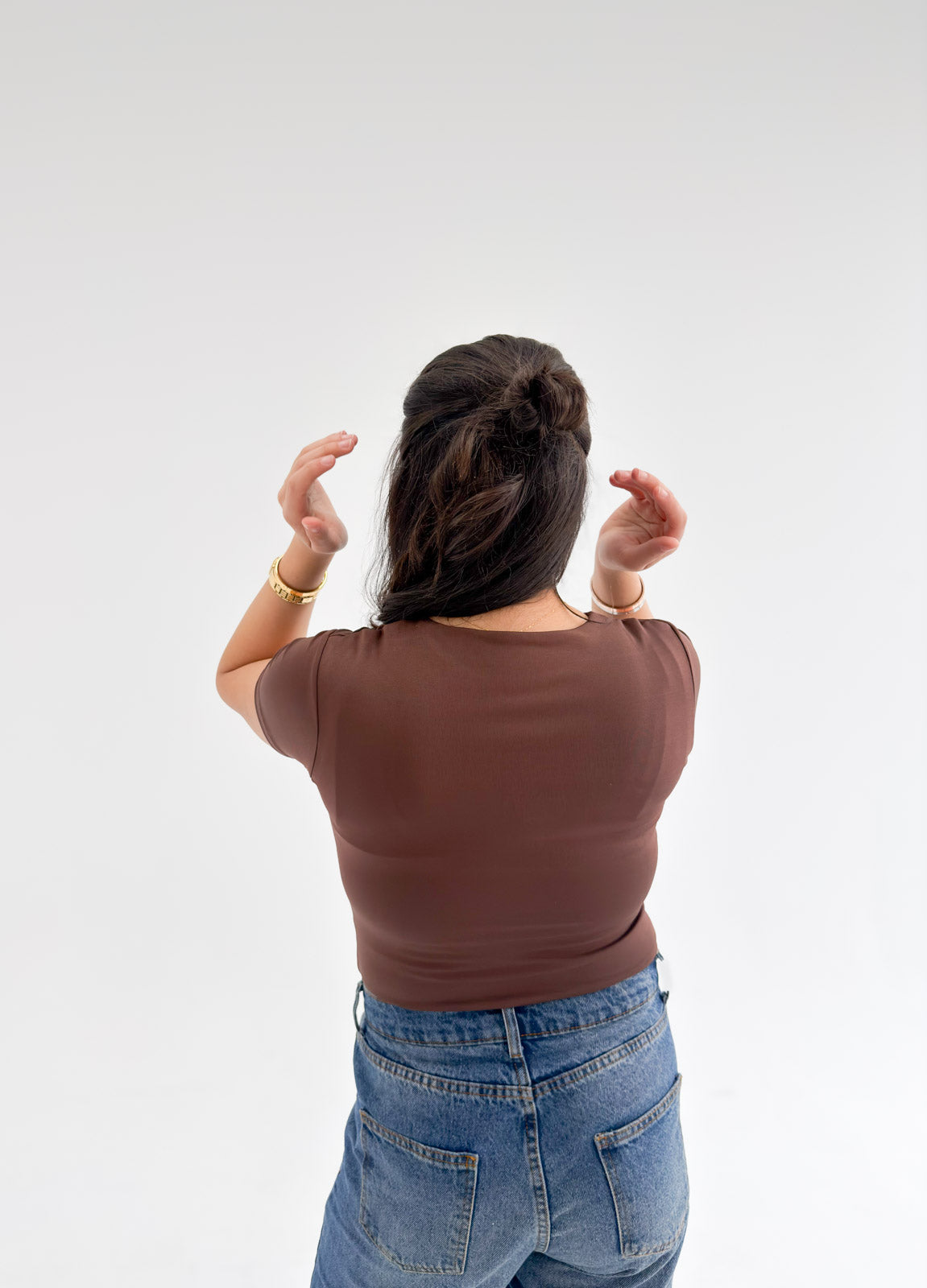 Round Neck Short Sleeve Basic Top