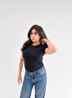 Round Neck Short Sleeve Basic Top