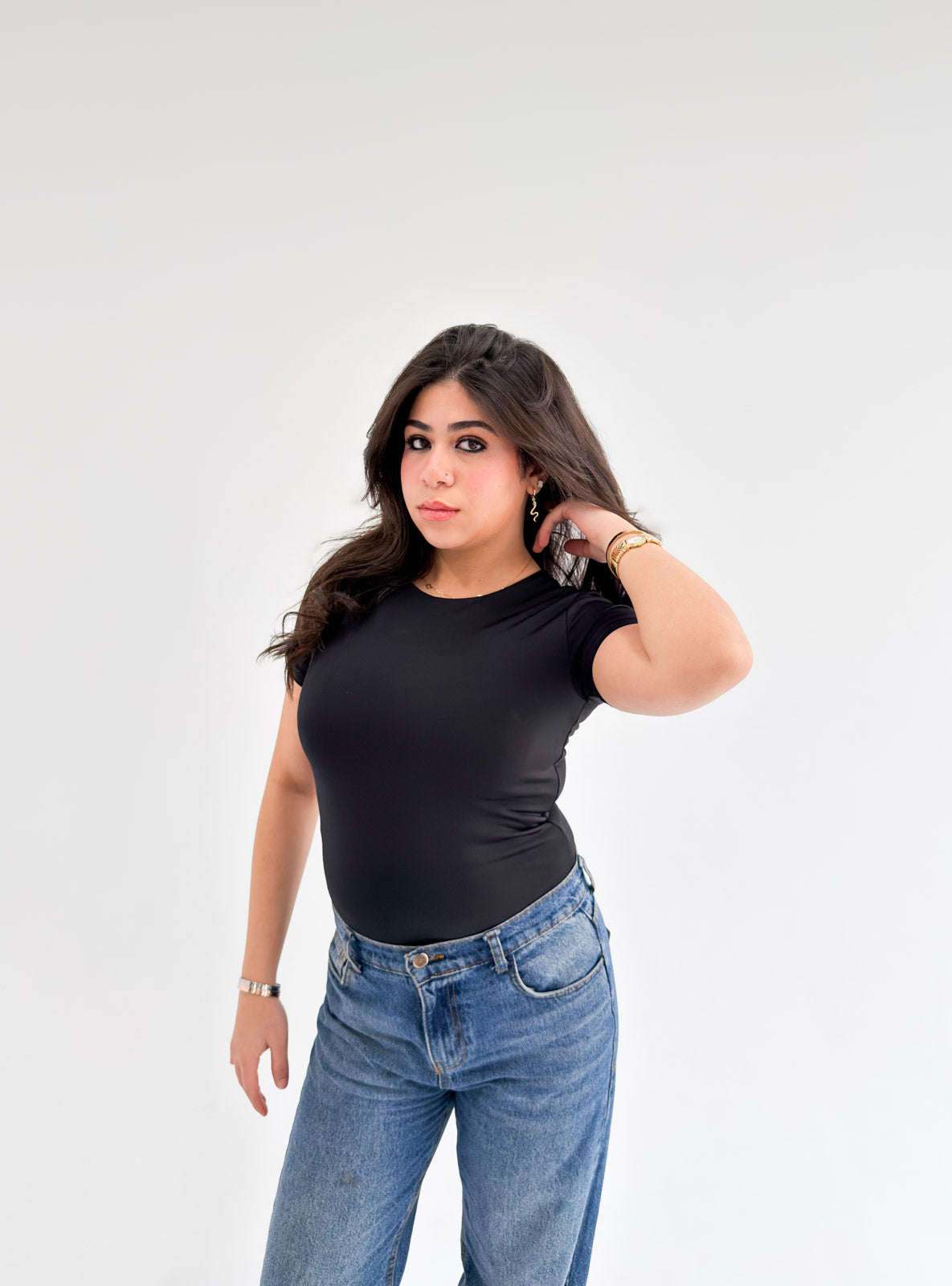 Round Neck Short Sleeve Basic Top