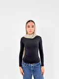 Black Round Neck Long Sleeve Basic Top