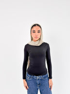 Black Round Neck Long Sleeve Basic Top