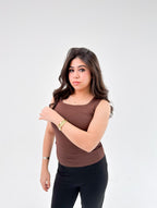 Square Neck Basic Tank Top - Full Double Layer